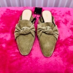 ZARA LEATHER Flat Mules Shoes, 41, NWT